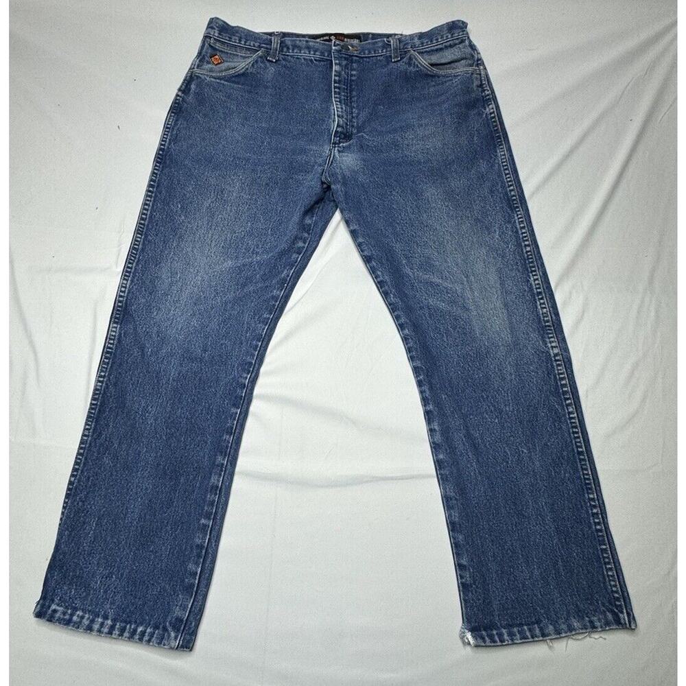 Wrangler Riggs FR HRC2 2112 Men's Straight Leg Blue Denim Jeans - Size 40x28.5*